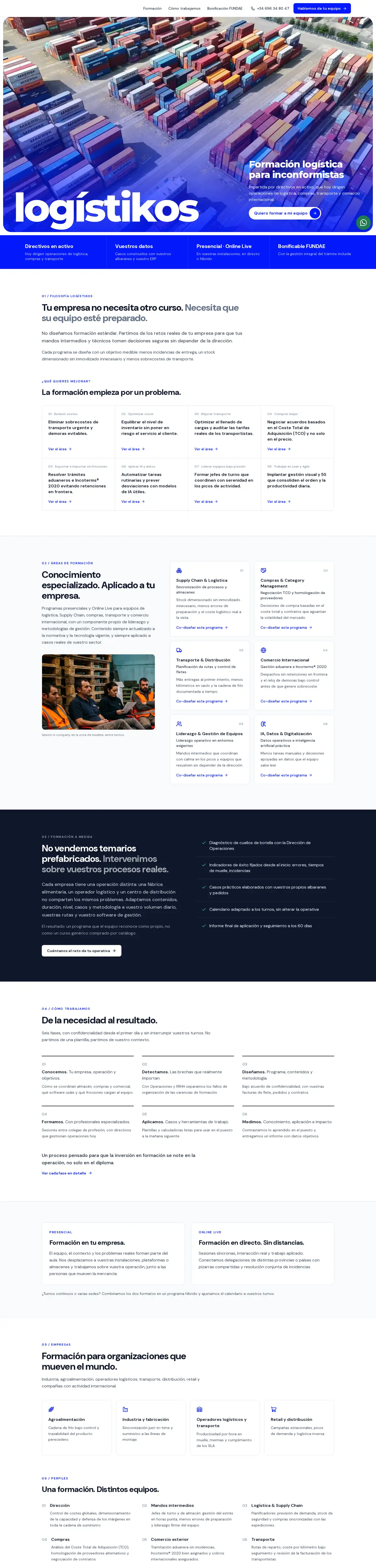 Página de inicio completa de Logístikos