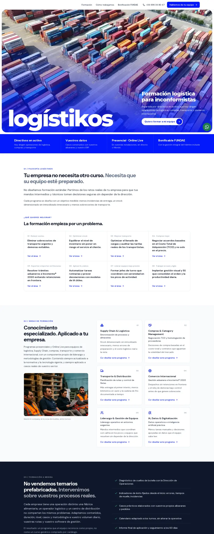 Captura de la web Logístikos